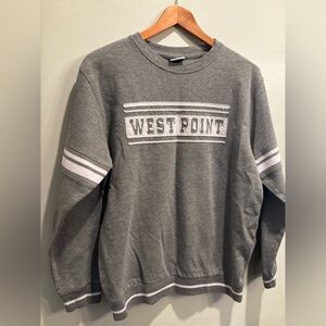 MV Sport Charcoal Gray West Point Sweatshirt collegiate casual crew neck small